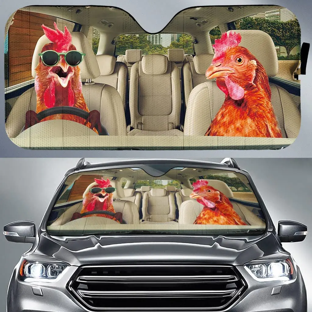

Забавный куриный солнцезащитный козырек для вождения автомобиля, автомобильный козырек для вождения курицы для фермеров, прочный козырек для лобового стекла автомобиля