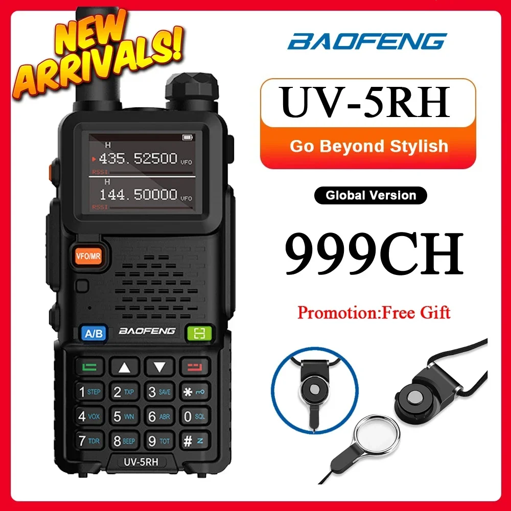 

Baofeng UV-5RH Two Way Radio FM Air Band RX VHF UHF USB C Port Scrambler Encrypt DTMF Tone Outdoor HAM Wireless Communication