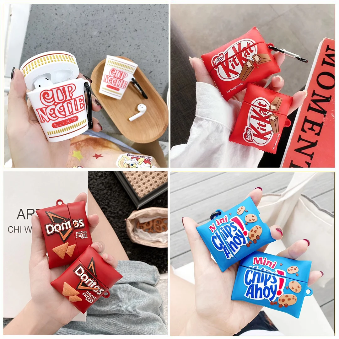 

Snacks Chocolate Chip Cookies Cover For Apple Airpods 1 2 Soft Silicone Wireless Earphone Bluetooth Case For Airpods Pro