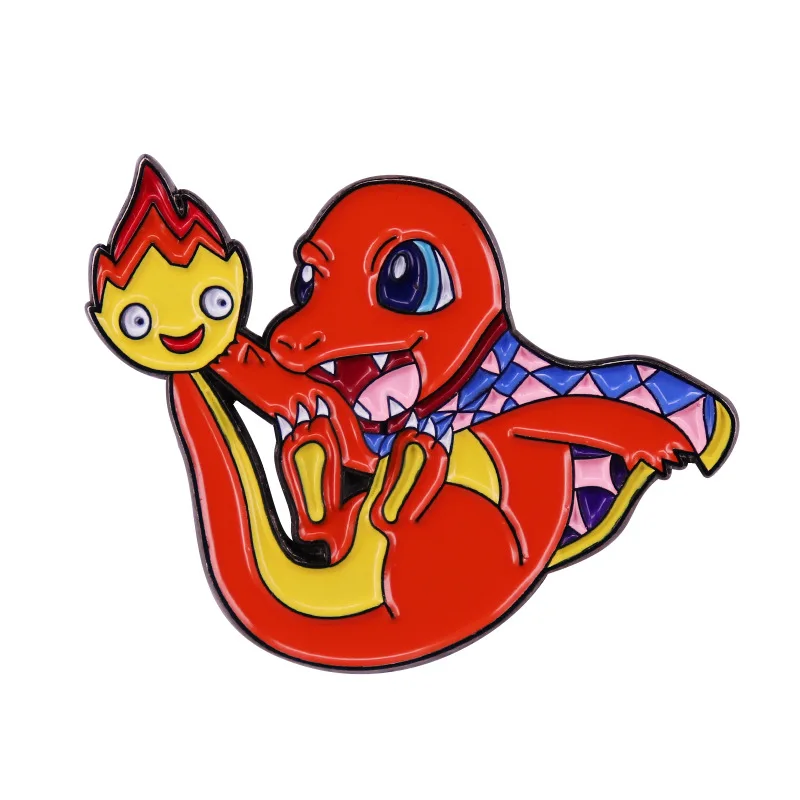 

Classic Cartoon Dinosaurs Breathing Fire Television Brooches Badge for Bag Lapel Pin Buckle Jewelry Gift For Friends