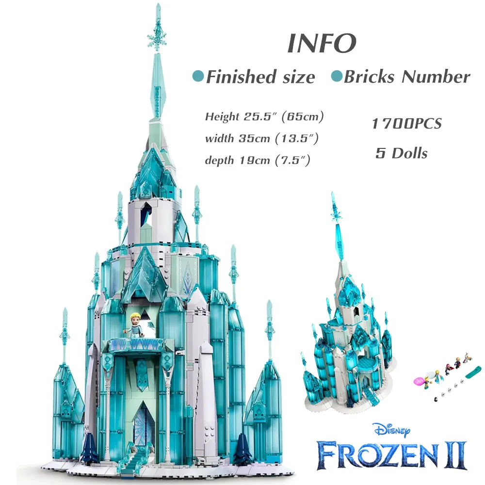 

Fit 43197 Disney Frozen Elsa Princess Anna Ice Castle Streetview Girl House Friends Building Block Bricks Christmas Toy Gift Kid