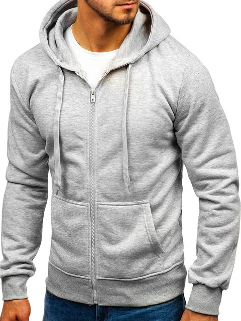 

Men's Casual Round-neck Long-sleeved European and American Simple Basic Hooded Cardigan Men's Fashion Sweater Casual