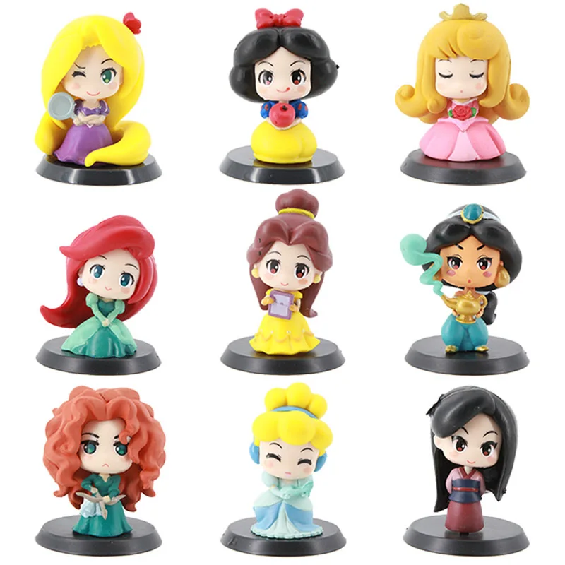 Принцесса Диснея из ПВХ Figur аниме Белоснежка Ариэль Золушка Рапунцель Жасмин
