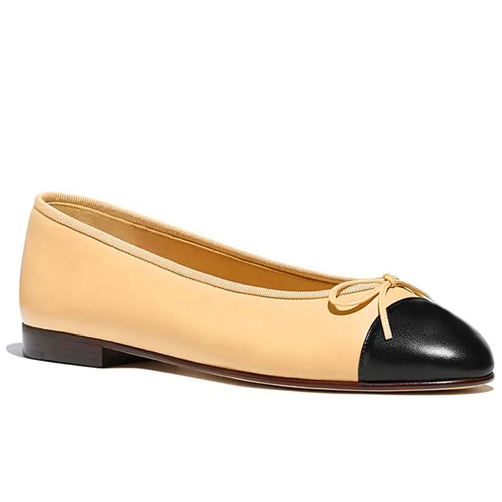 Great Quality 2023 New Spring Summer Designer Genuine Leather Ballet Flats Shoes Women's Nude Black Casual Comfy Footwear