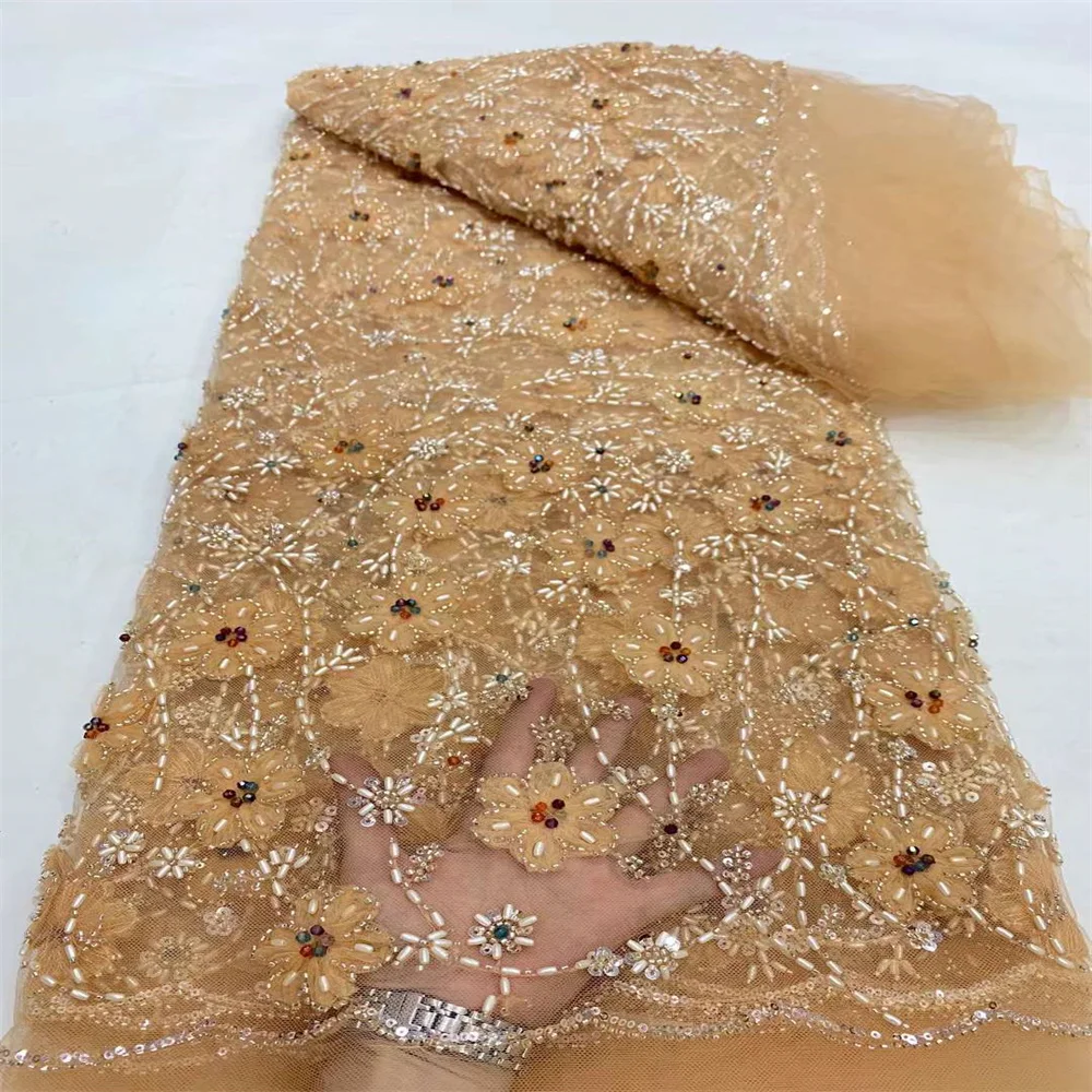 Нигерийское кружево 5 ярдов Высококачественная африканская Тюлевая кружевная