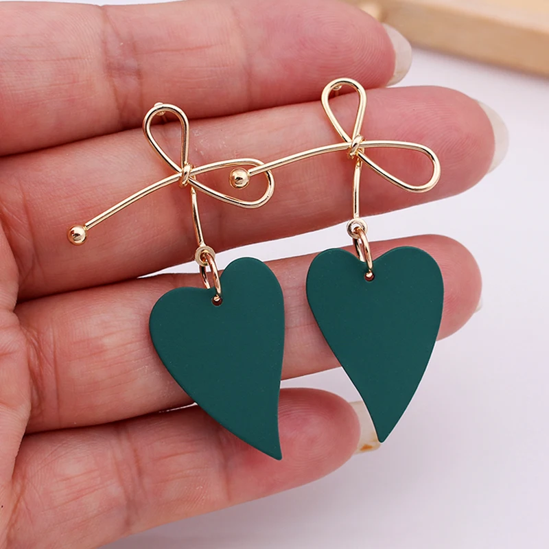 Модные висячие серьги с золотым бантом для женщин Подвесные геометрическим