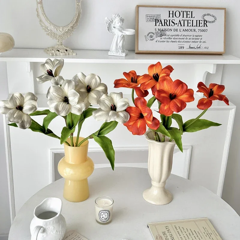 Искусственный цветок из искусственной кожи на ощупь Черный тюльпан 47 см для