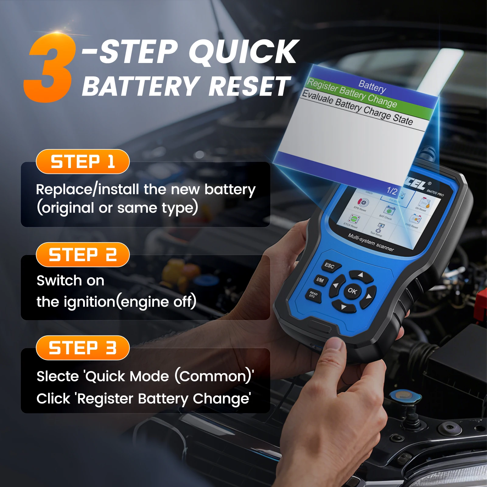Фото Автомобильный сканер ANCEL BM700 PRO OBD2 для BMW/MINI всех систем EPB SAS TPMS BMS сброс масла считыватель кодов автомобильный диагностический сканер №4