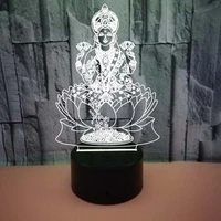 changing lamp 3d atmosphere night light led visual india goddess of wealth lamp bedroom decor gift light fixture
