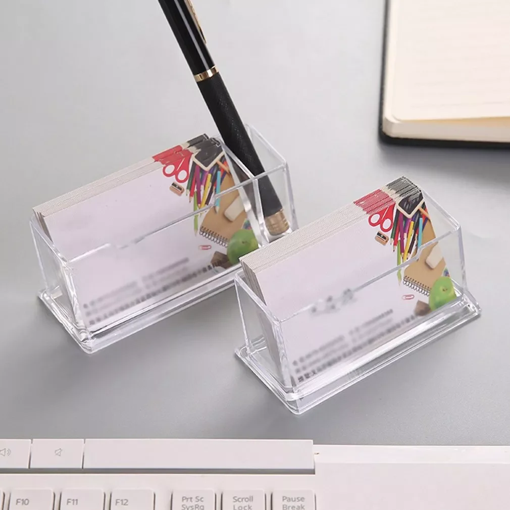 

Card Holder Display Stand Desk Desktop Countertop Business Card Holder Desk Shelf Box With Pen Holder
