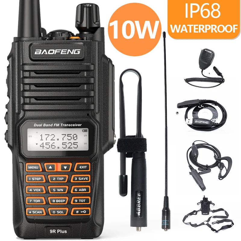 

UV-9R IP68 Waterproof Dual Band 136-174/400-520MHz Ham Radio 10KM Baofeng 10W Walkie Talkie 10KM UV-82 UV-5R UV-XR UV9R