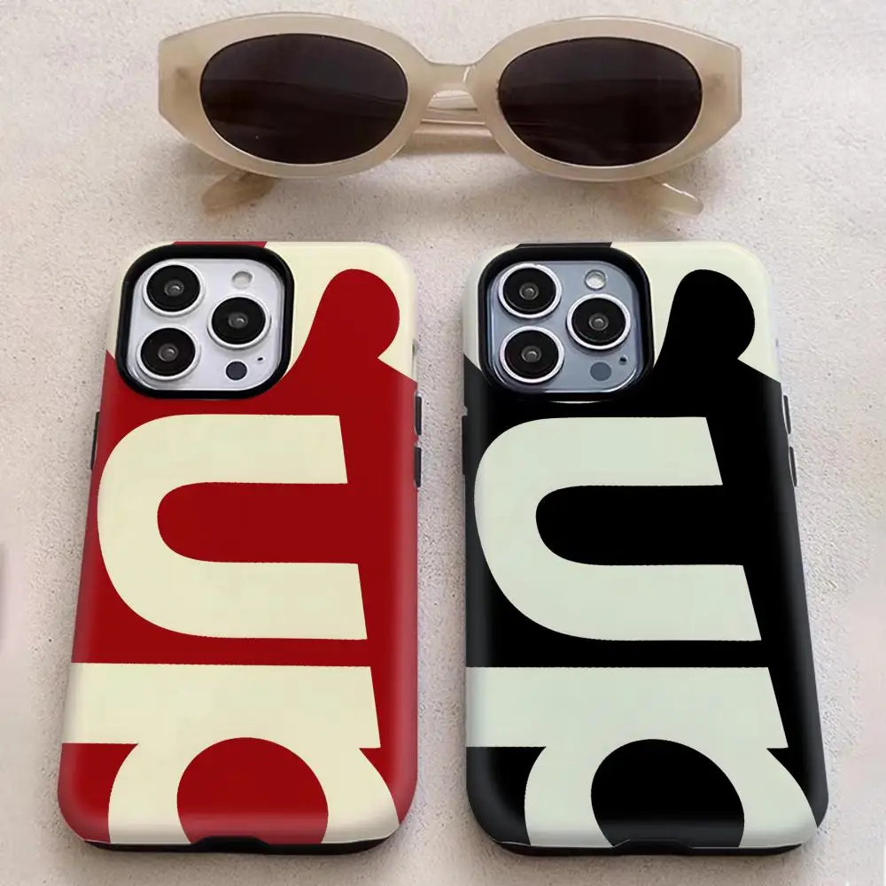 Фото Модный популярный роскошный чехол с логотипом для iPhone 17, 17e, 16e, 15, 14, 13, 12, 11 Air Pro Max Plus S-Supr-E, двухслойная задняя крышка №1