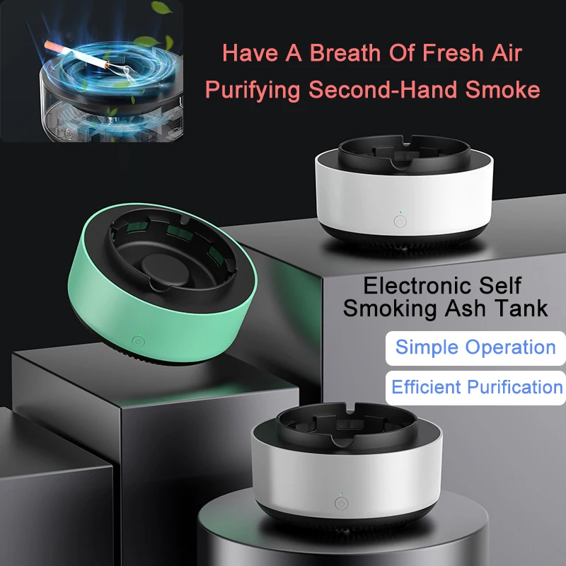 

Remove Odor Smoking Accessories Remove Smoke Smell Auto Air Filter Desktop Smart Ashtray Flame Retardant Smokeless Ashtray Small