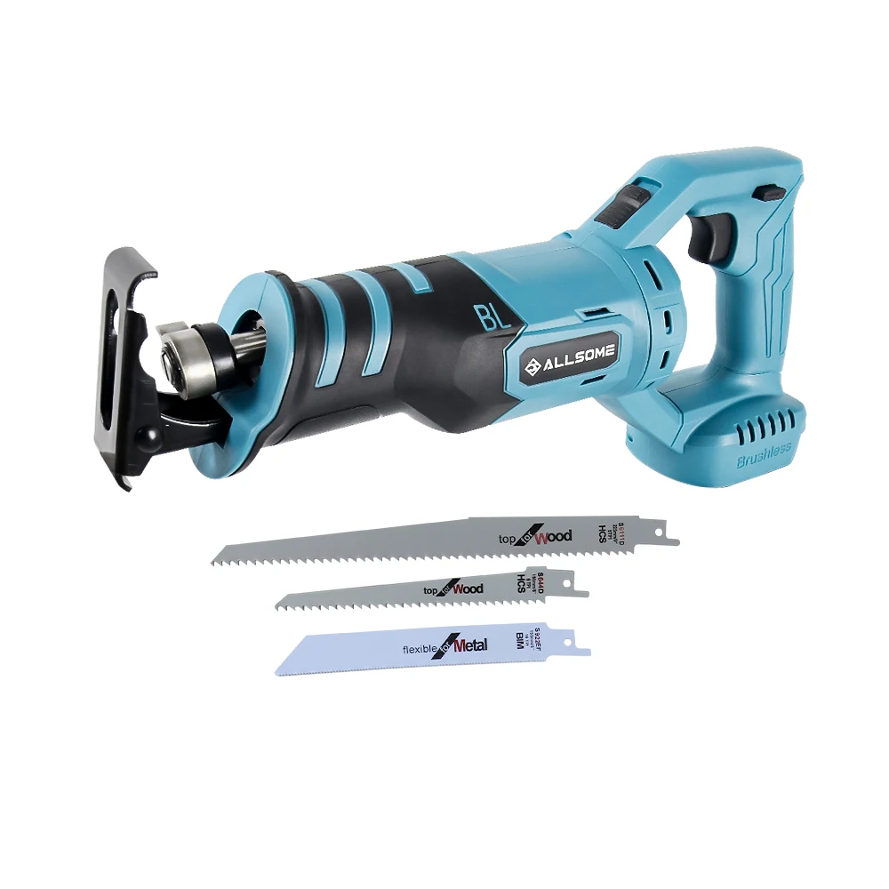 Бесщеточная сабельная пила 21 в, регулируемая электрическая пила с тремя регулируемыми режимами резки для литиевой батареи Makita 18 в