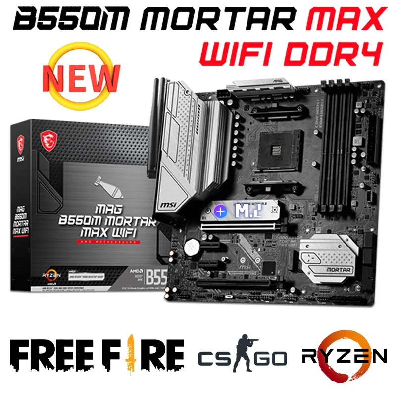 

MSI MAG B550M MORTAR MAX WIFI AM4 Motherboard DDR4 AMD RYZEN Ryzen 5000 Series CPU AMD B550 Gaming Mainboard AM4 PCIe 4.0 M.2