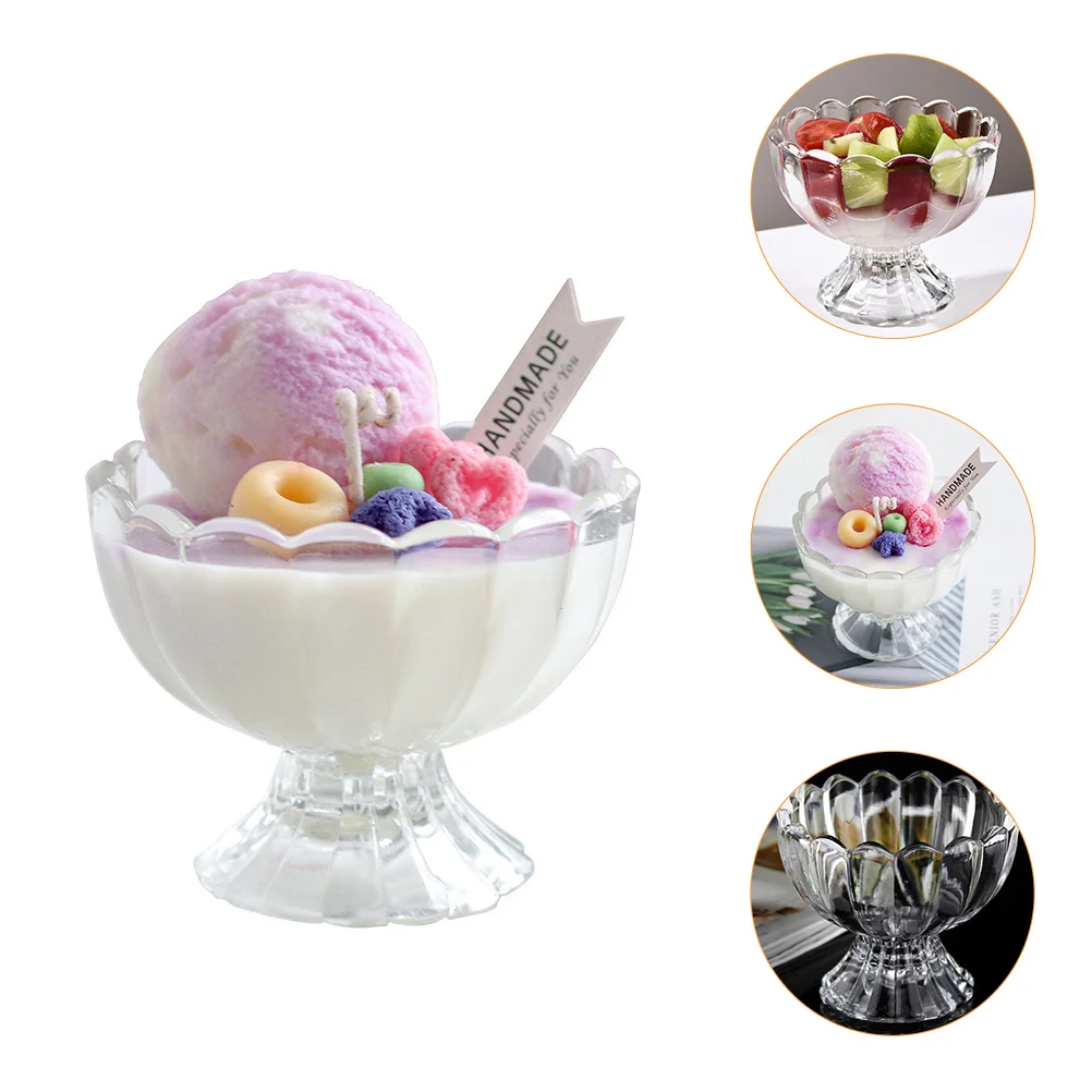 

Стеклянные стаканы для мороженого 6 шт., 10 мл, держатели для молочных коктейлей, чашки для мороженого (прозрачные)