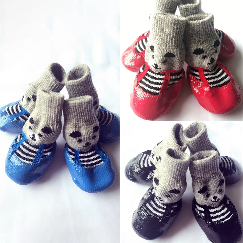 

Обувь для собак из хлопка/резины, Размеры S/M/L, 3 цвета, уличные спортивные Нескользящие товары для домашних животных, водонепроницаемые боти...