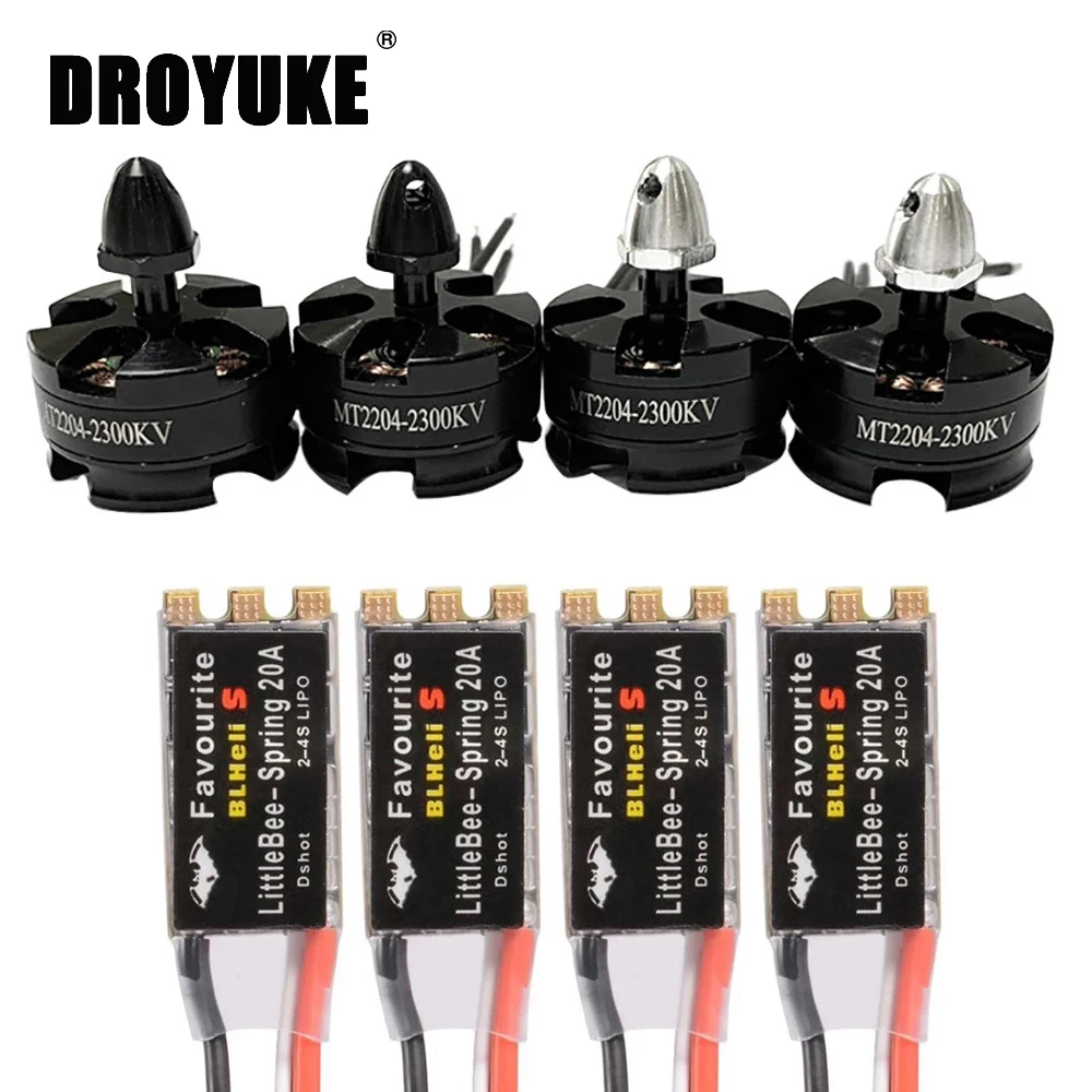 

Droyuke MT2204 2300KV 2204 CW/CCW Brushless Motor&FVT Littlebee 20A BLHeli SPRING ESC for FPV Racing Quad Motor FPV Multicopter