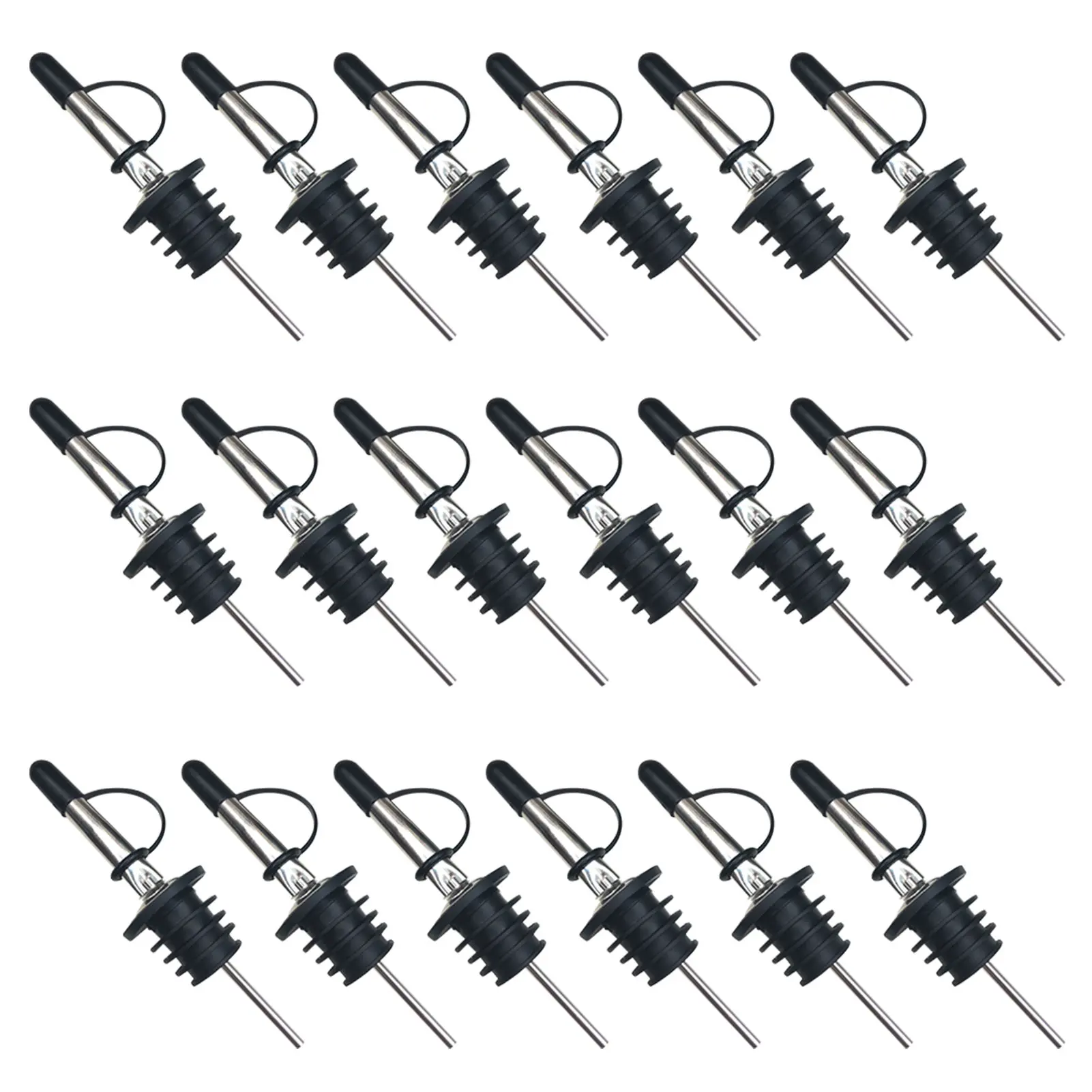 

24pcs Stopper Whiskey With Dust Cap Wine Leakproof Oil Party Accessories Pour Spout Easy Clean Stainless Steel Bar Liquor Bottle