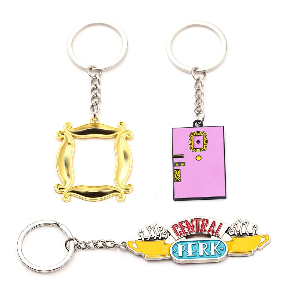 

New Friends TV Series The Same Key Chain Fashion Simple Jewelry Pendant Creative Classic Logo Key Ring Popular Souvenir Gift