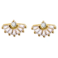 korean crystal luxury cz stud earrings for women girl simple goldsilverrose gold color piercing earring fashion party jewelry