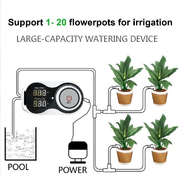 Smart Drip System Automatic Watering Device Irrigation Timing Watering Device Garden Water Pump Irrigation Set for Potted Plant