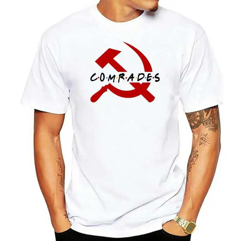 

Футболка с надписью "Comrades", "пародия, молот, серп", "коммунистические социалистические работники", кавайная Летняя мужская футболка, Топы, оде...