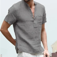 summer mens shirt short sleeved t shirt cotton and linen casual men t shirt shirt male breathable men blouses camisas de hombre