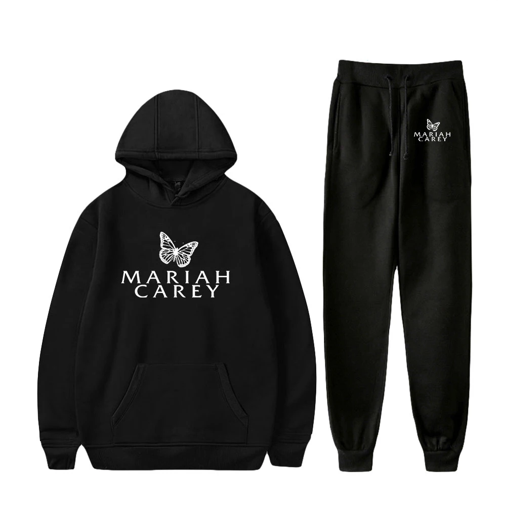 

Комплект спортивной одежды для мужчин и женщин, свитшот с принтом Mariah Carey, Повседневная Толстовка и штаны, комплект из 2 предметов, модный костюм оверсайз