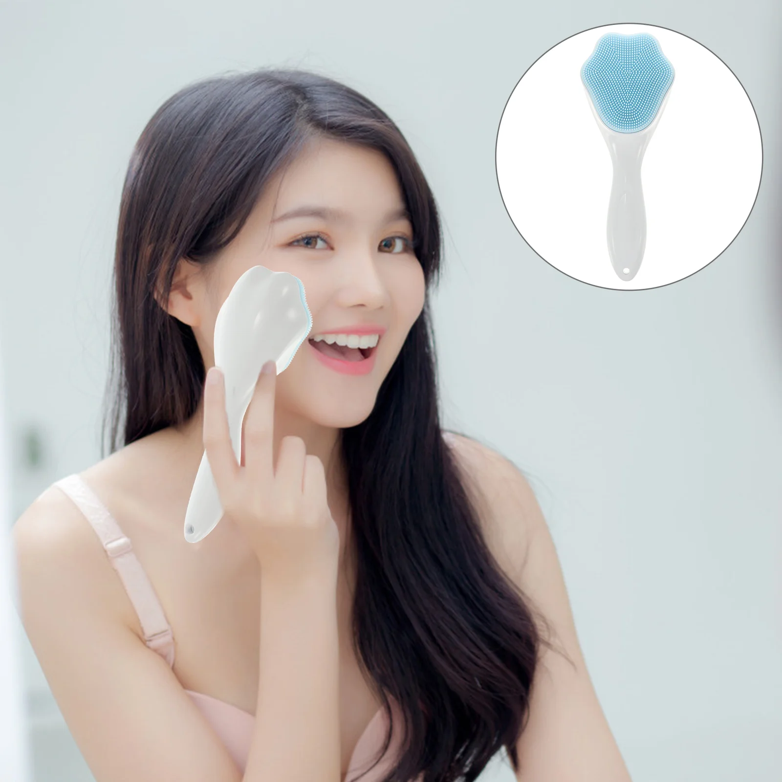 

Brush Face Facial Cleansing Silicone Cleaning Scrubber Wash Manual Washing Exfoliator Scrub Handle Pore Exfoliating Handheld