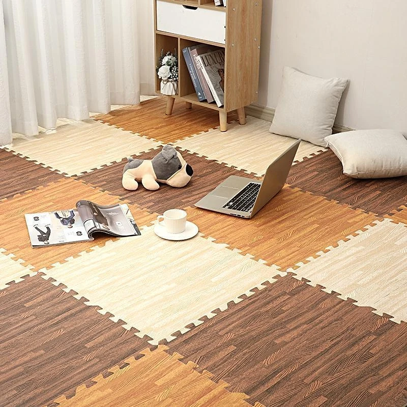 

Wood Grain Foam Floor Mat Room Floor Mat Sitting Room Bedroom Splicing Tatami Puzzle Splicing Crawling Mat Bedroom Decor Rug