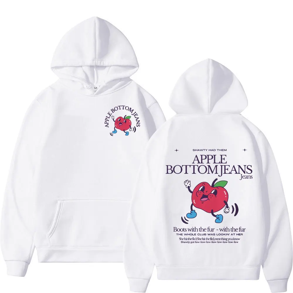 Толстовка Мужская/женская с капюшоном Модный свитшот забавным принтом Apple Bottom