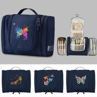 makeup wash bag women toiletry pouch hanging cosmetic bags butterfly print handbag toiletries accessory organizer make up case