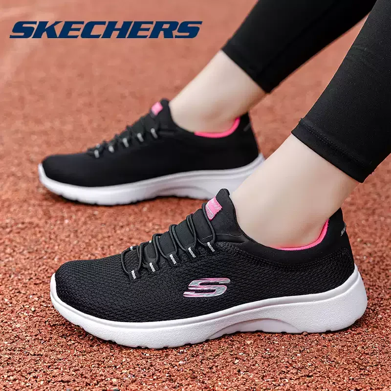 Фото Женская весенняя обувь Skechers, спортивные кроссовки из дышащей сетки, легкие кроссовки для бега с мягкой подошвой 12980-GYPK №2