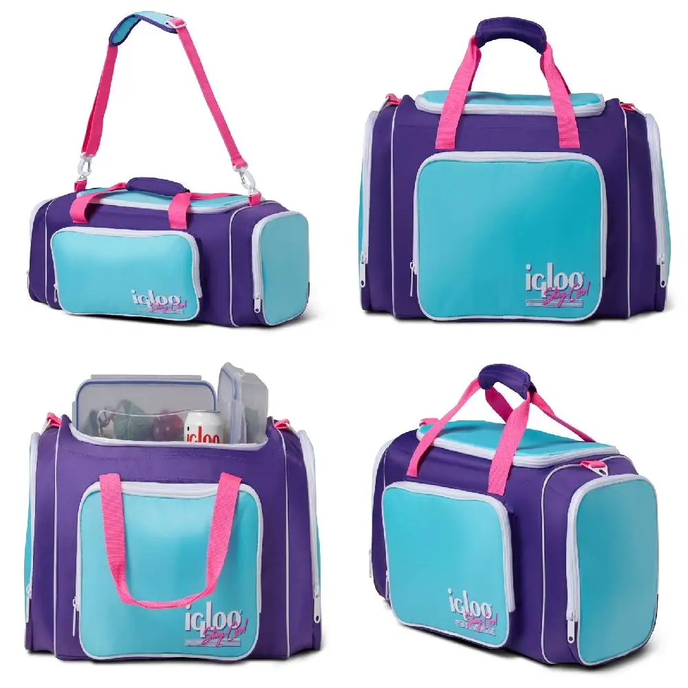 

Fashionably Cool Soft Purple and Green Duffel Bag Cooler Just for You!