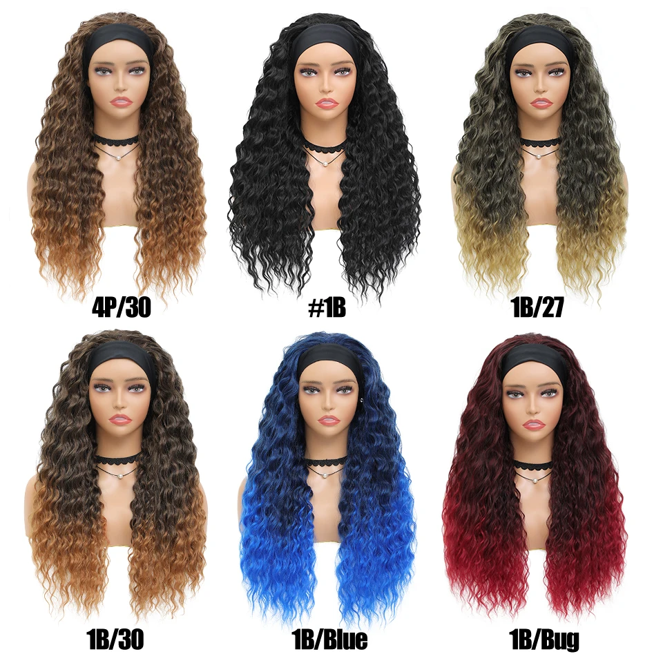 Парик для чернокожих женщин с длинными волнистыми волосами синтетический