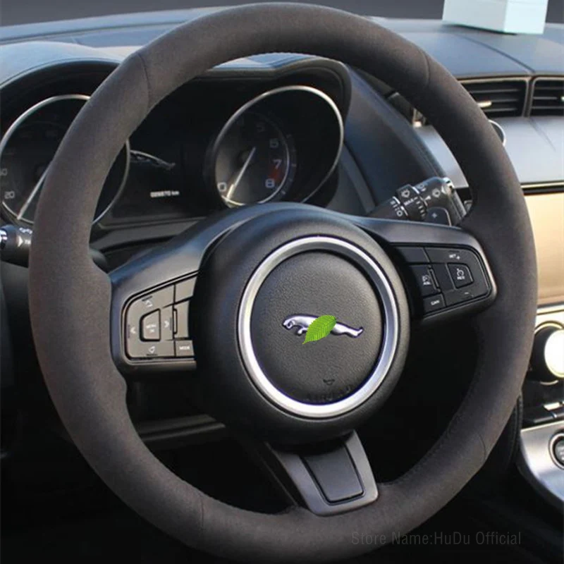 Сделай Сам, алькантара, ручная строчка, замша, кожа, искусственная кожа для Jaguar XFL XE XJL чехол рулевого колеса автомобиля XKR, аксессуары для интерьера автомобиля