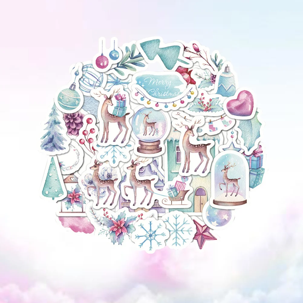 

Stickers Christmas Sticker Washi Tape Merry Decorative Deer Scrapbook Labelwater Laptop Suitcase Luggage Skateboard Decals Vinyl