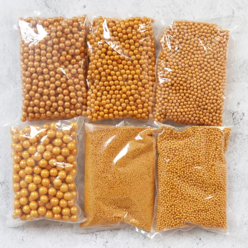 

2-14mm Gold Ball Wedding Edible Sprinkles For Cake Pearl Sugar Fondant Party Bakeware Baking Tools Dessert Ice Cream Decorations