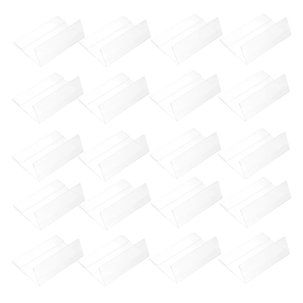 

20 Pcs Label Holder Business Card Display Price Tag Plastic Shape Holders Sign Rack