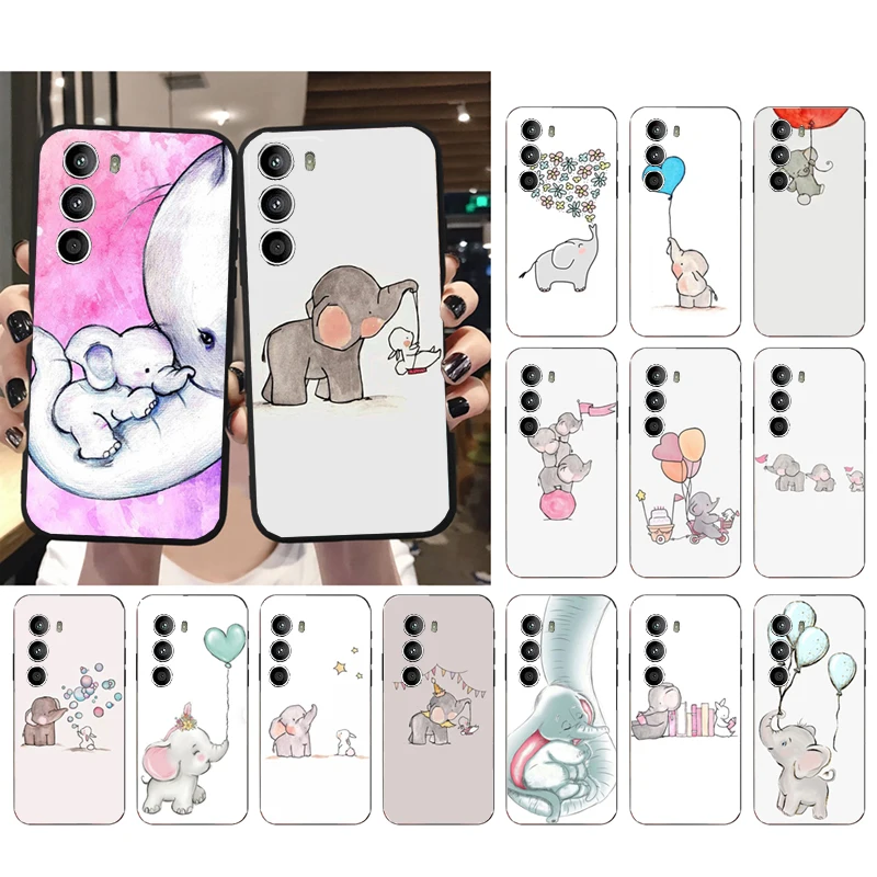 

Cute Cartoon Elephent Phone Case for Motorola G72 G13 G32 G53 G51 G71 G31 G41 G22 G60 G52 G200 GStylus G30 G10 G20 G50 G Pure