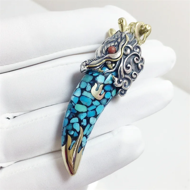 

NY Retro Personality Original Design Domineering Trend Xingtian Gluttonous Shield Necklace Pendant for Men and Women Pendants