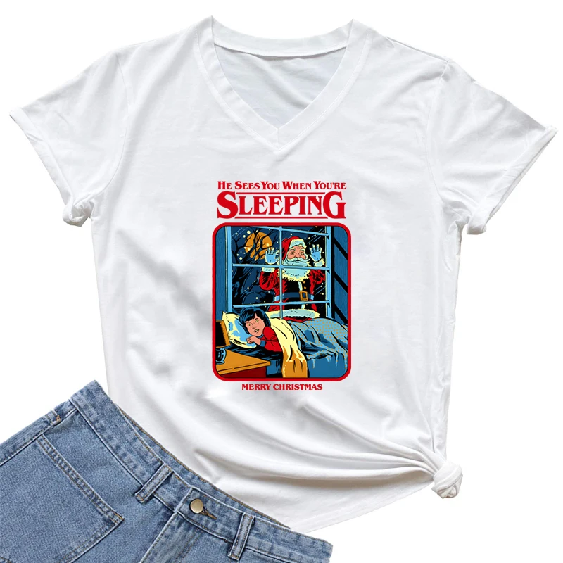 

Женская футболка с V-образным вырезом, в стиле Харадзюку