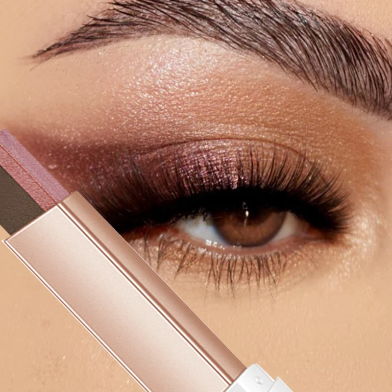 

2 In 1 Double Color Glitter Gradient Eyeshadow Pencil Stick Waterproof Pearlescent Eyeshadow Palette Shimmer Beauty Makeup Tools