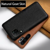 leather phone case for huawei p40 p30 p20 mate 30 pro honor 8x max 9x 8 9 10 10i 20 lite p smart nova 5t natural goat skin cover