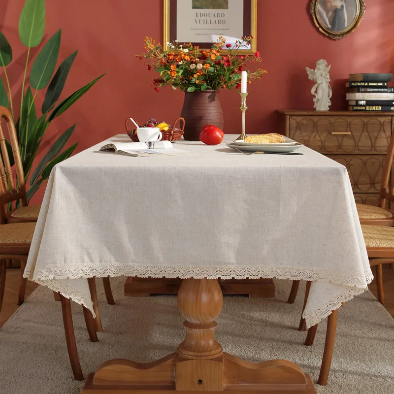 

Lace Table Cloth Cotton and Linen tapete Rectangular Tablecloth for Table nappe de table Table Cover Tafelkleed mantel mesa