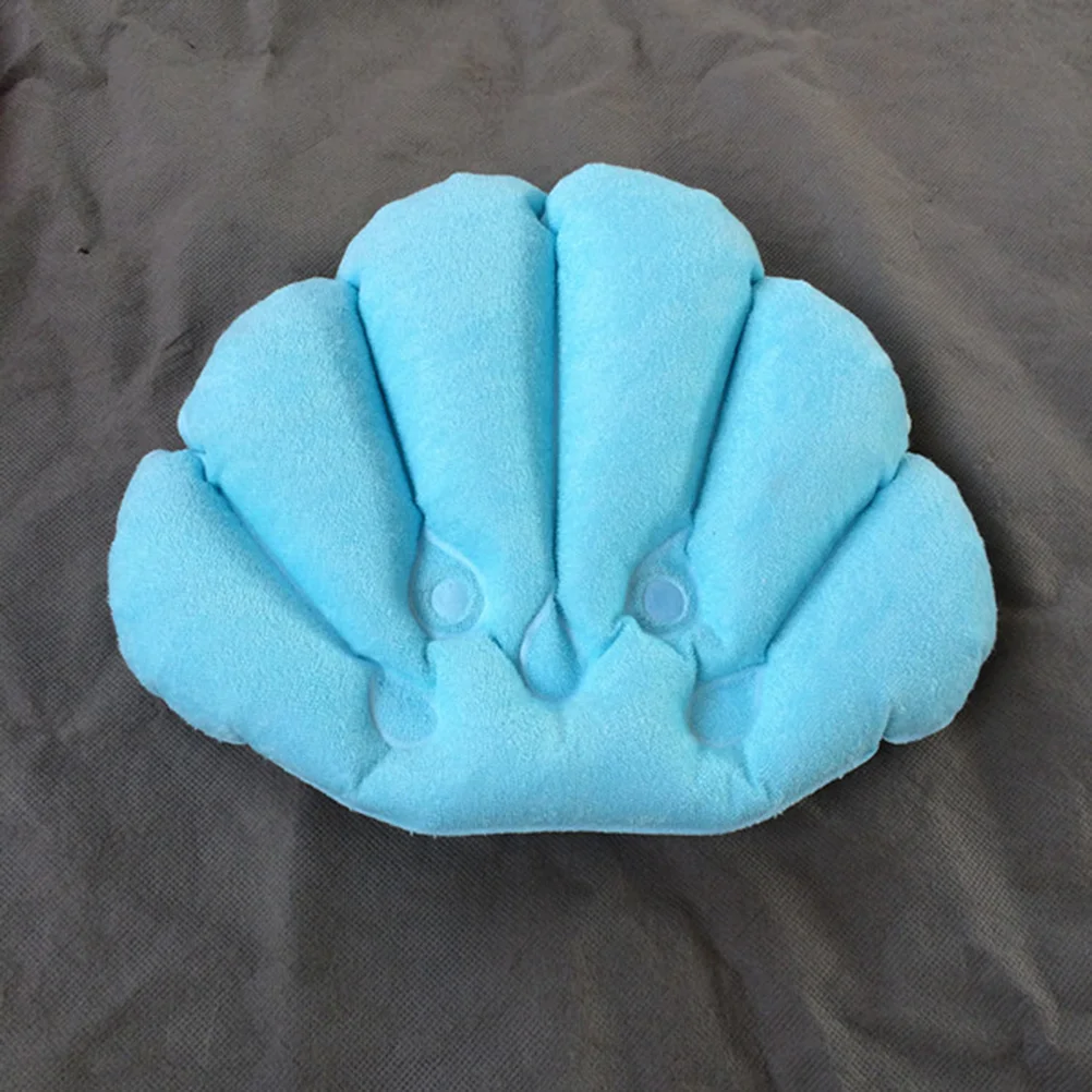 

Bath Pillow Tub Bathtub Pillows Neck Spa Inflatable Cushion Support Suction Cups Headrest Shower Ergonomic Shell Bathroom