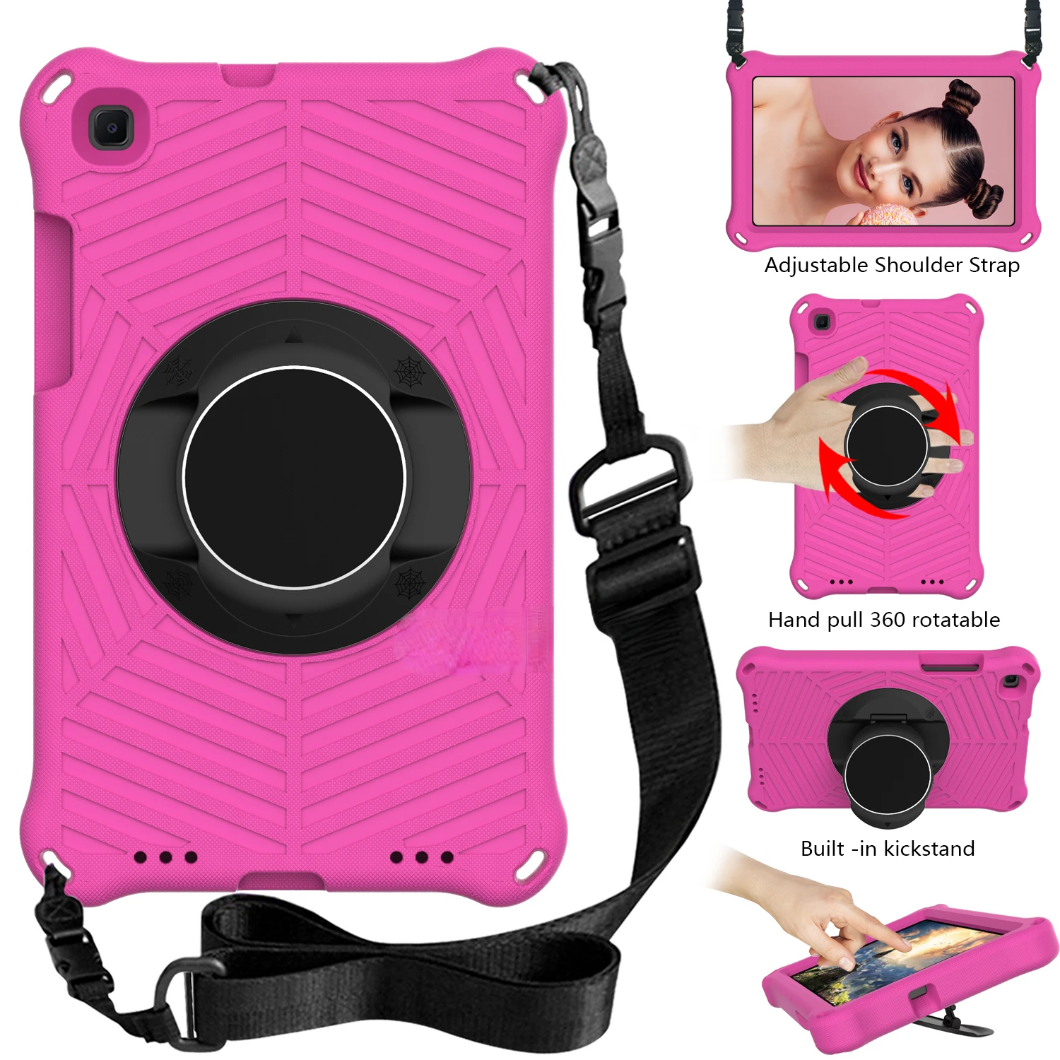 For Samsung Galaxy Tab A 7 Lite 2021 SM-T220 SM-T225 Case Shock Proof EVA Full Body Cover Stand Tablet Cover For Kids With Strap