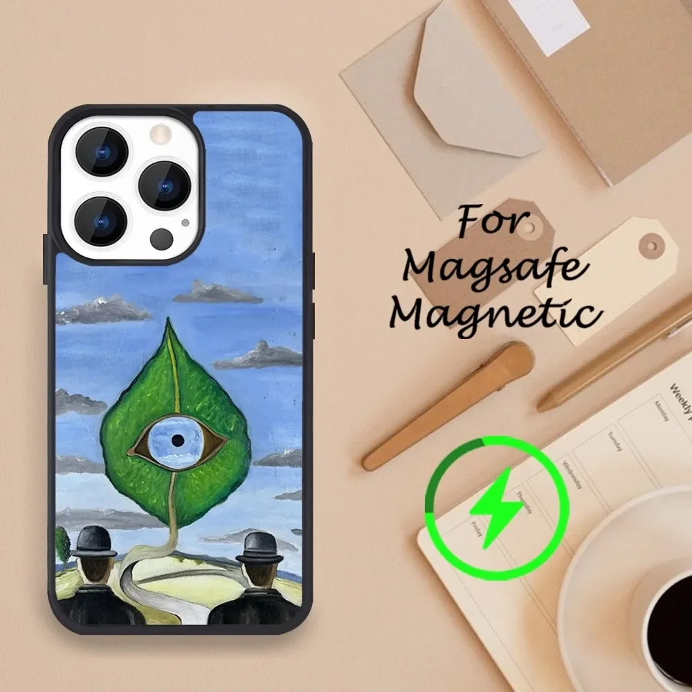 Магнитный чехол R-Rene Magritte для iPhone 11 12 13 14 15 Pro Max Plus Mini X Magsafe