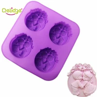 1pc 3d 4 grids angel silicone soap mold fondant chocolate mould pastry baking tool cake decorating for wedding party